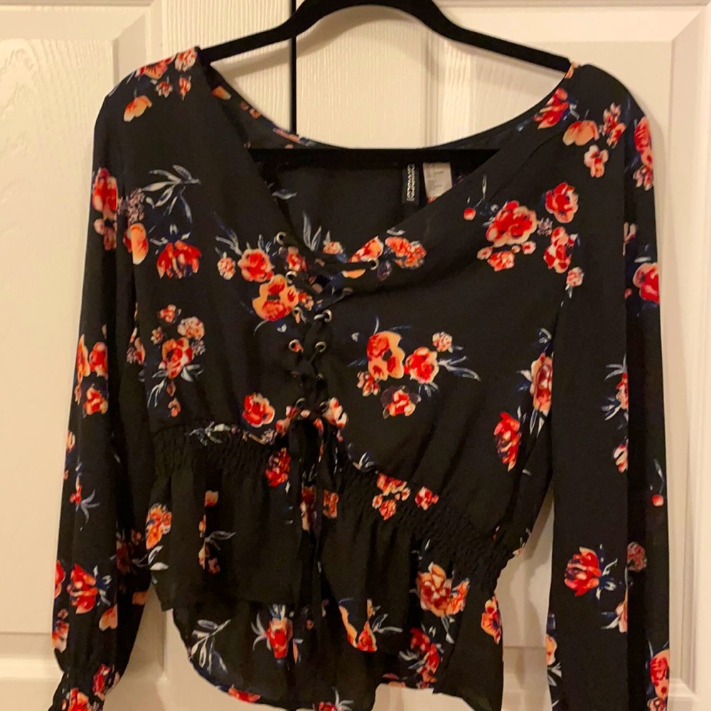 Floral Black Shirt